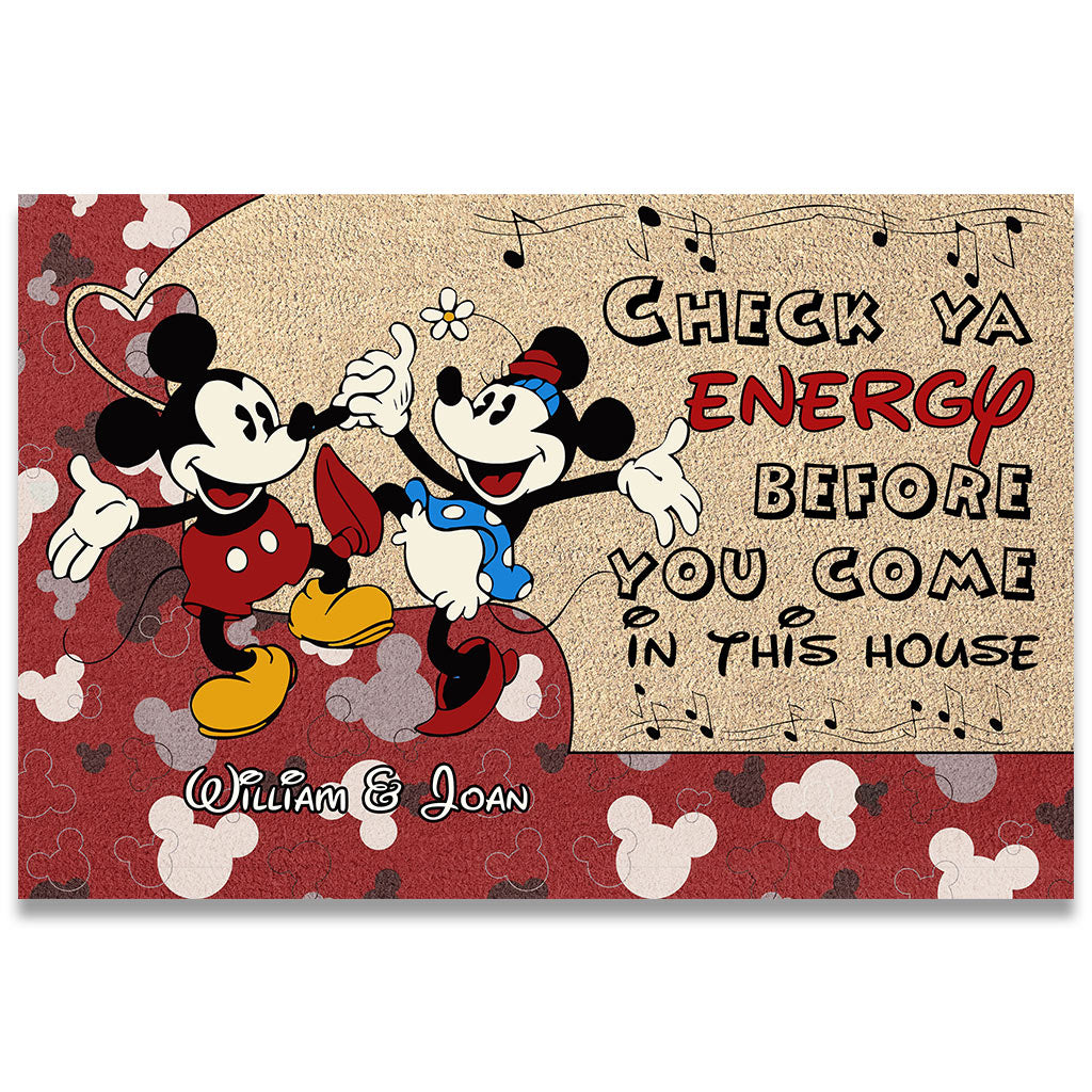 Personalized Mickey Mouse Couple Doormat Custom Name Gift Doormat GradoCreations