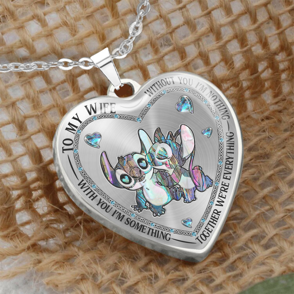 Personalized Ohana Heart Pendant Necklace for Couples - Custom Engraved Gift Heart Pendant Necklace GradoCreations