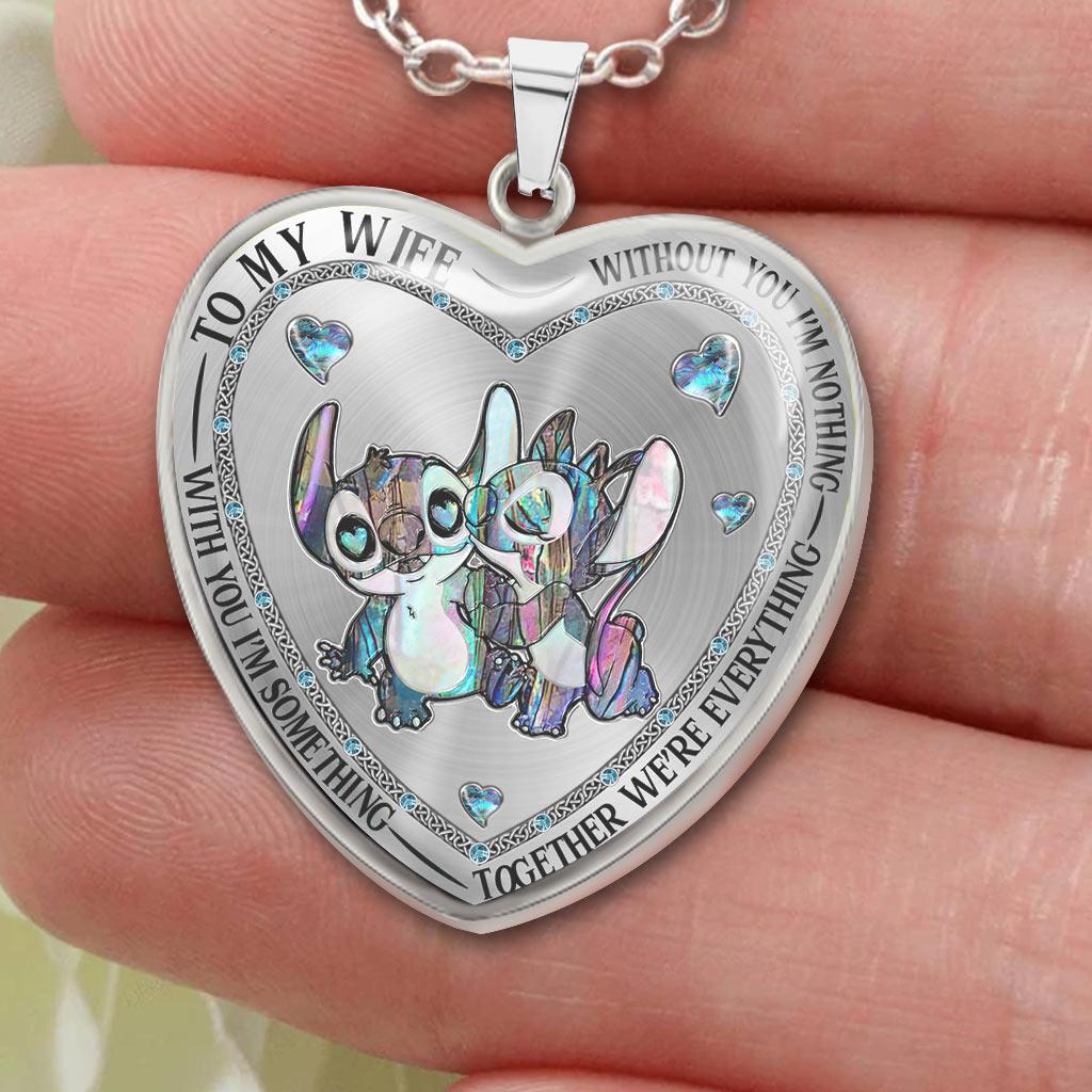 Personalized Ohana Heart Pendant Necklace for Couples - Custom Engraved Gift Heart Pendant Necklace GradoCreations