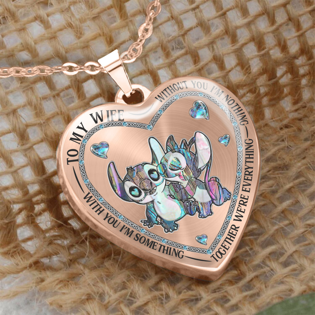 Personalized Ohana Heart Pendant Necklace for Couples - Custom Engraved Gift Heart Pendant Necklace GradoCreations