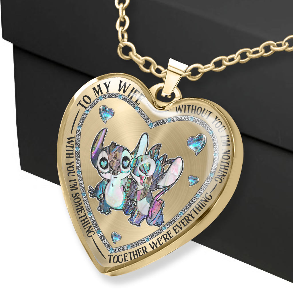 Personalized Ohana Heart Pendant Necklace for Couples - Custom Engraved Gift Heart Pendant Necklace GradoCreations