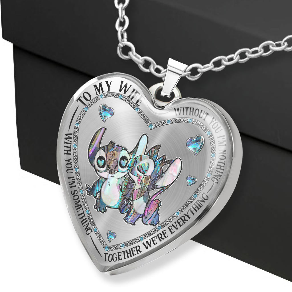 Personalized Ohana Heart Pendant Necklace for Couples - Custom Engraved Gift Heart Pendant Necklace GradoCreations