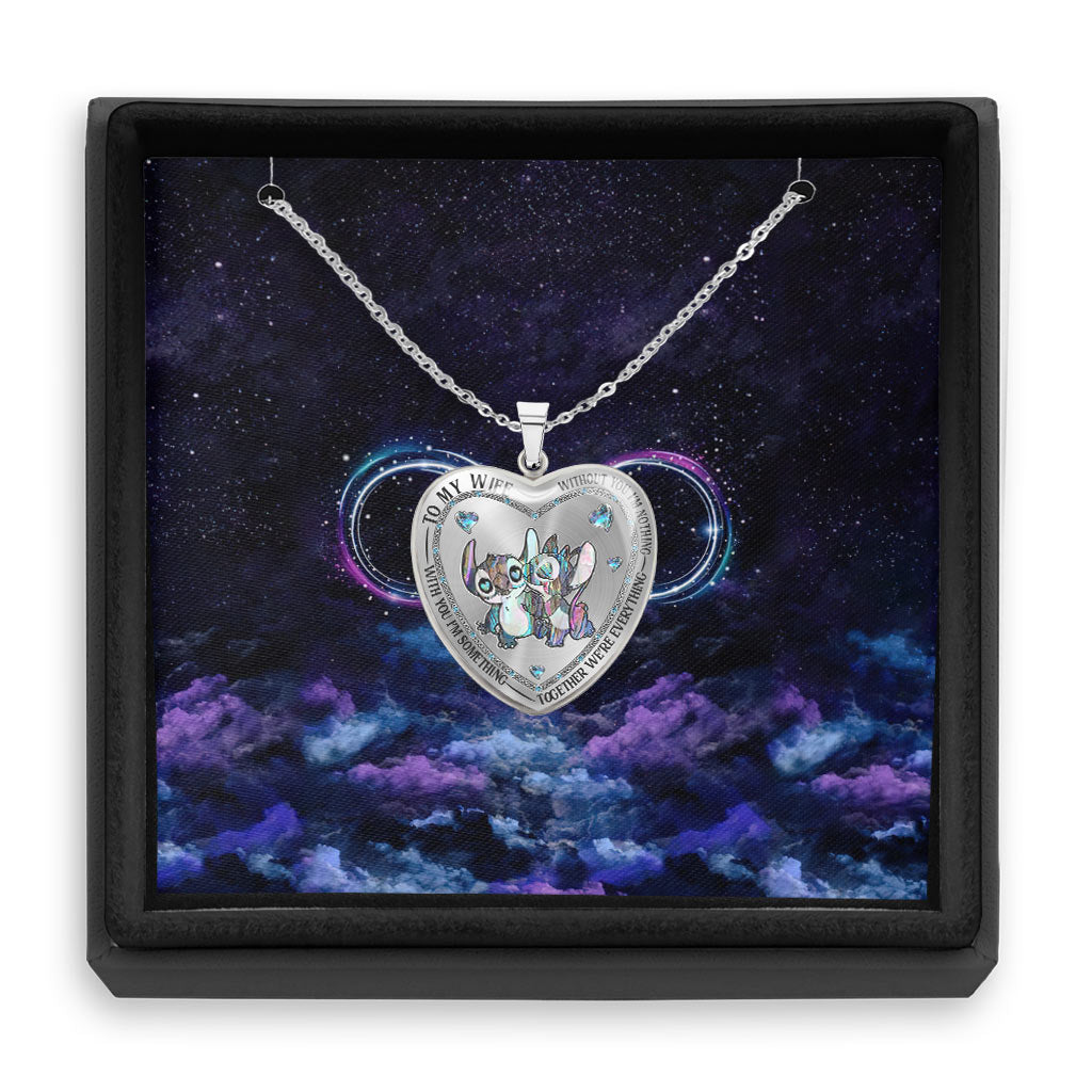 Personalized Ohana Heart Pendant Necklace for Couples - Custom Engraved Gift Heart Pendant Necklace GradoCreations