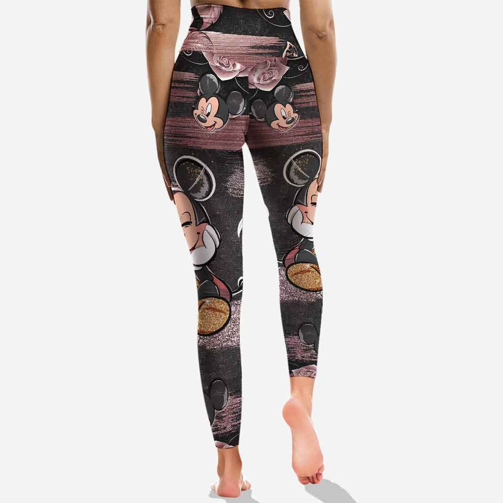 Personalized Pink Mouse Ears Hollow Tank Top & Leggings Set Hollow Tank & Leggings GradoCreations