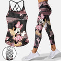 Personalized Little Pink Mouse Ears Cross Tank & Leggings Set Cross Tank Top & Leggings GradoCreations