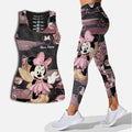 Personalized Hollow Tank Top and Leggings with Minnie Mouse Design for Kids' Birthday Gifts Hollow Tank & Leggings GradoCreations