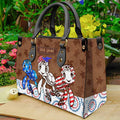 Personalized Independence Day Leather Handbag with Turtle Design Leather Handbag GradoCreations