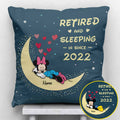 Personalized Retired Throw Pillow with Custom Name Gift for Retirement Throw Pillow GradoCreations