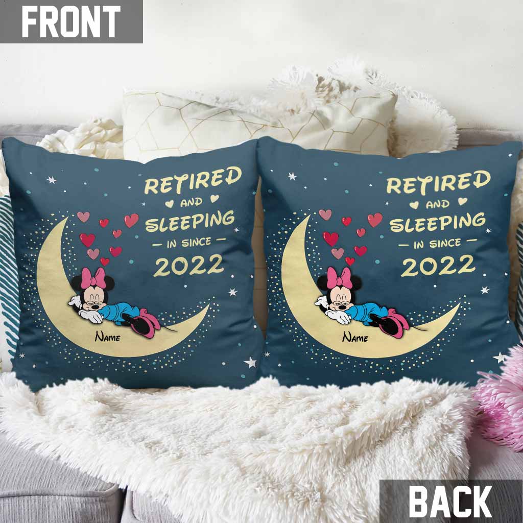 Personalized Retired Throw Pillow with Custom Name Gift for Retirement Throw Pillow GradoCreations