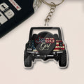 Personalized Jeep Girl Transparent Keychain Custom Name Gift One-sided Keychain GradoCreations