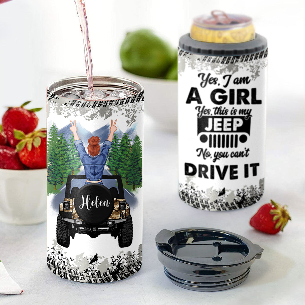 Personalized Car Can Cooler with Custom Name - Gift for Jeep Lovers Can Cooler GradoCreations