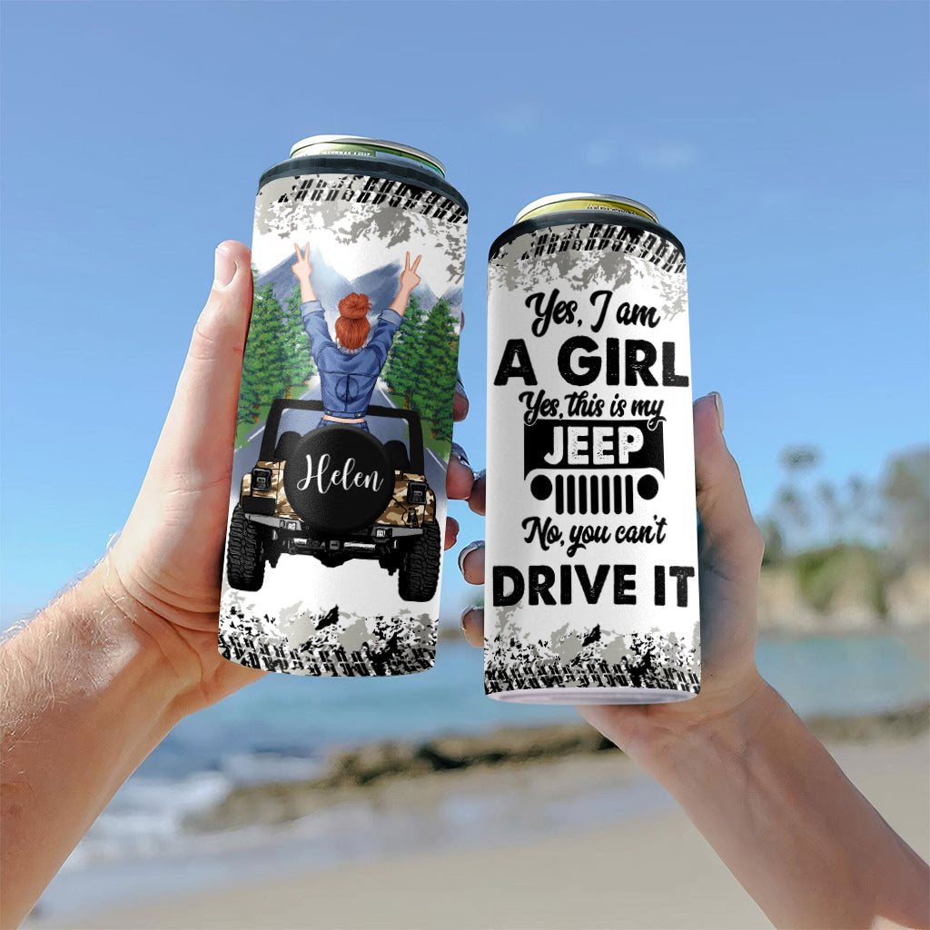 Personalized Car Can Cooler with Custom Name - Gift for Jeep Lovers Can Cooler GradoCreations