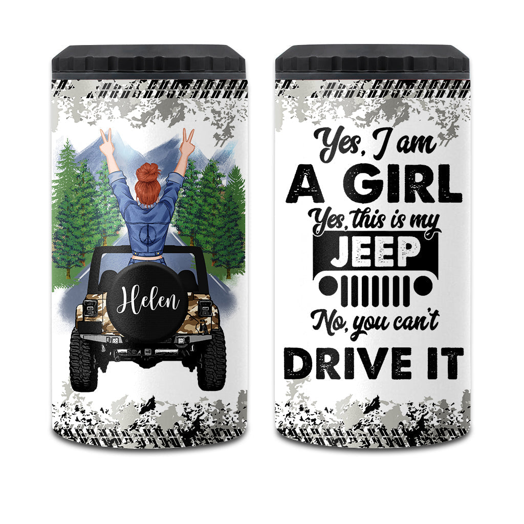 Personalized Car Can Cooler with Custom Name - Gift for Jeep Lovers Can Cooler GradoCreations