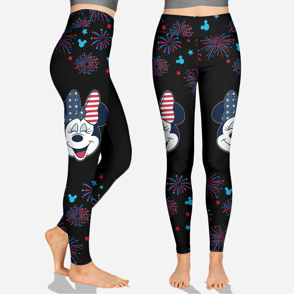 Personalized 4th of July Mouse Cross Tank Top & Leggings Set Cross Tank Top & Leggings GradoCreations