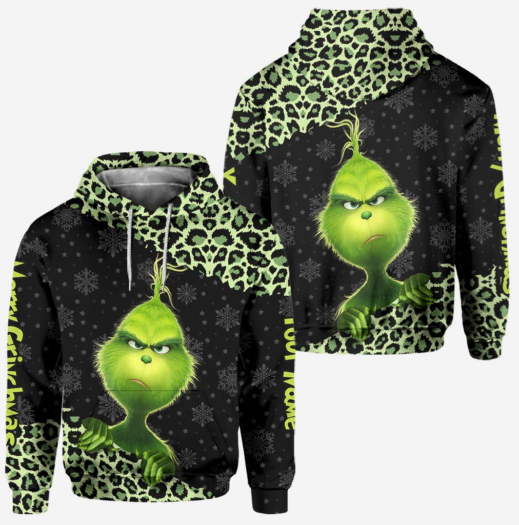Personalized Grinch Christmas Hoodie and Leggings Set Gift Hoodie & Leggings GradoCreations