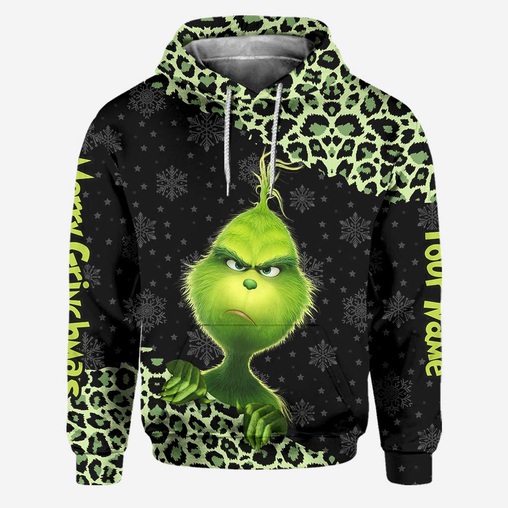 Personalized Grinch Christmas Hoodie and Leggings Set Gift Hoodie & Leggings GradoCreations