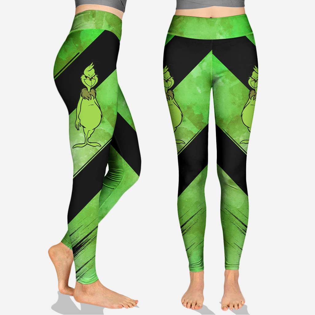 Personalized Grinch Hoodie and Leggings Set for Christmas Hoodie & Leggings GradoCreations