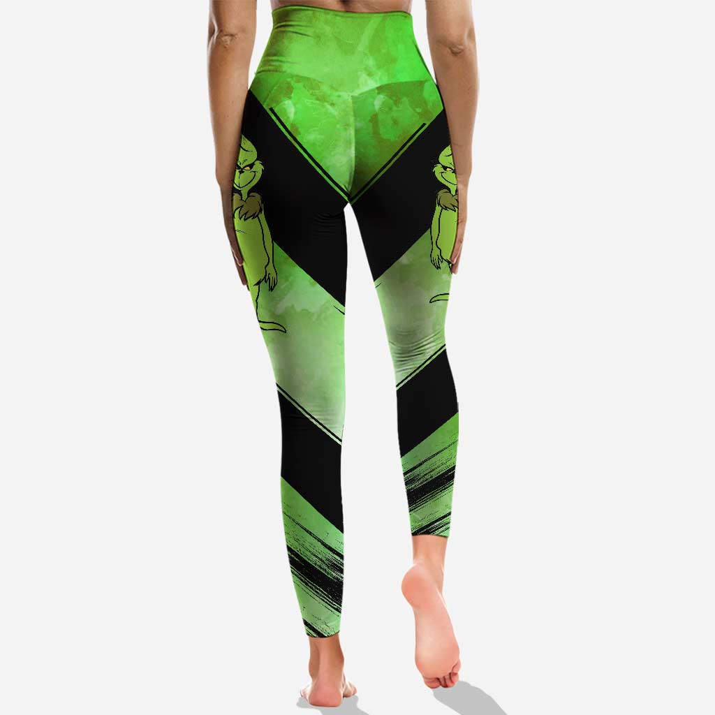Personalized Grinch Hoodie and Leggings Set for Christmas Hoodie & Leggings GradoCreations