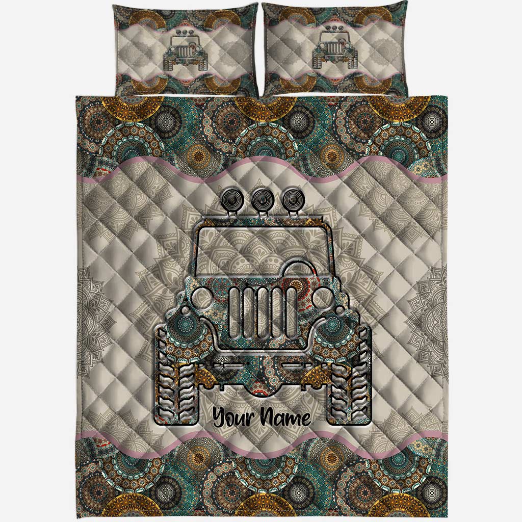 Personalized Car Quilt Set Custom Name for Jeep Lovers Quilt Set GradoCreations