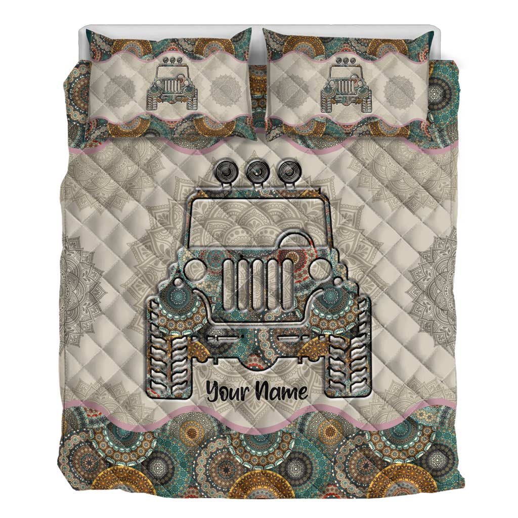 Personalized Car Quilt Set Custom Name for Jeep Lovers Quilt Set GradoCreations