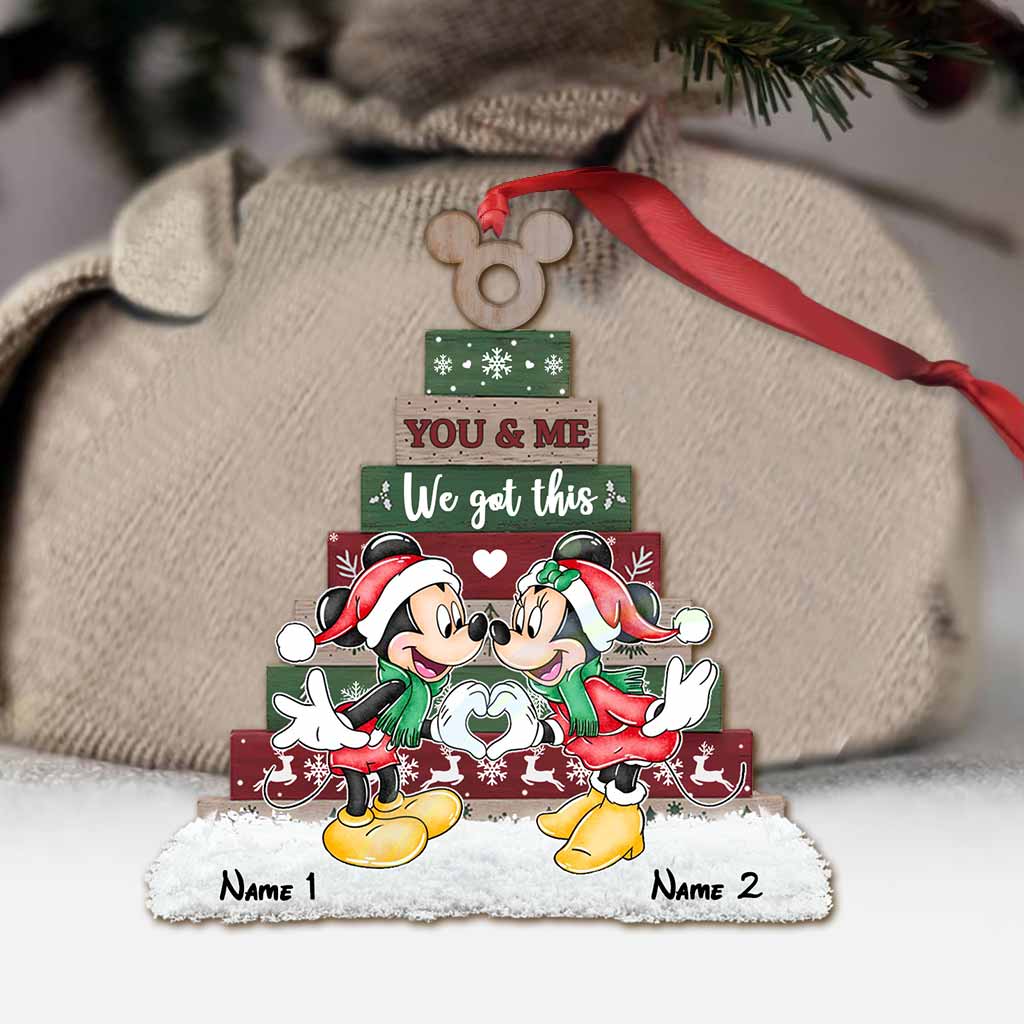 Personalized Christmas Mouse Ornament Custom Name Gift for Couple Ornament GradoCreations
