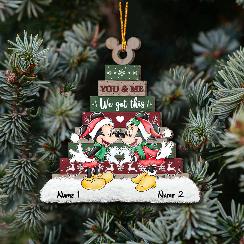 Personalized Christmas Mouse Ornament Custom Name Gift for Couple Ornament GradoCreations
