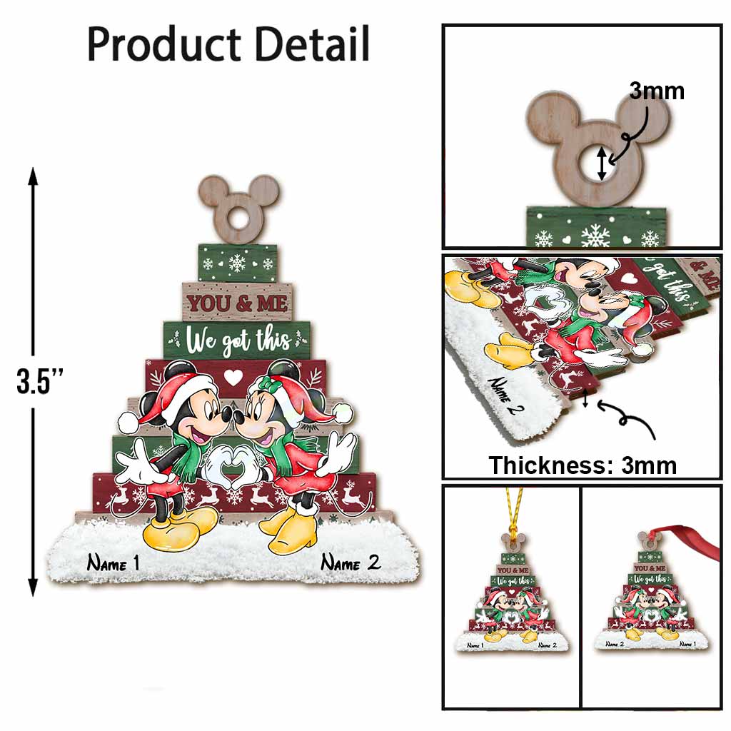 Personalized Christmas Mouse Ornament Custom Name Gift for Couple Ornament GradoCreations