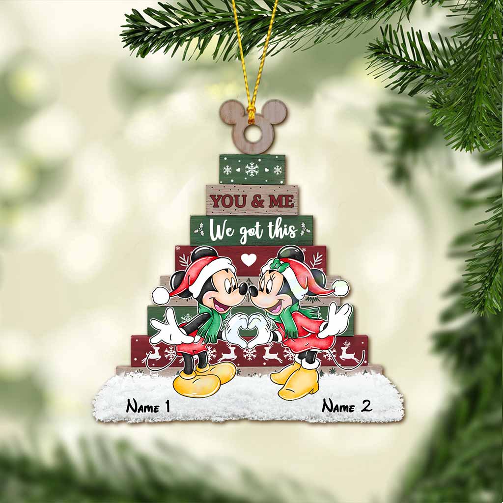 Personalized Christmas Mouse Ornament Custom Name Gift for Couple Ornament GradoCreations