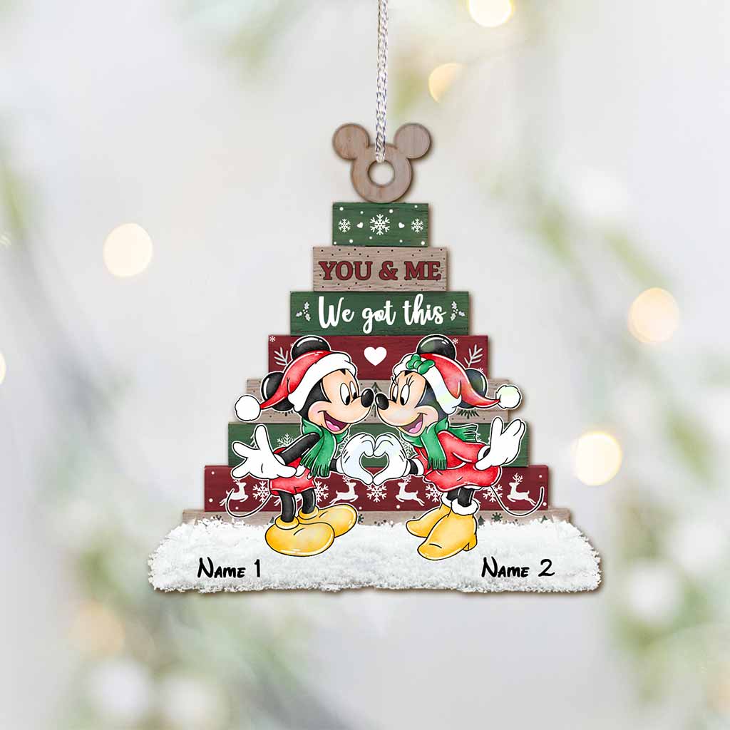 Personalized Christmas Mouse Ornament Custom Name Gift for Couple Ornament GradoCreations