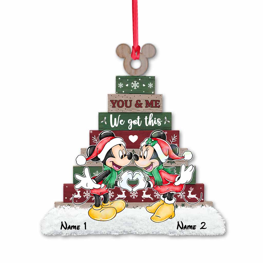 Personalized Christmas Mouse Ornament Custom Name Gift for Couple Ornament GradoCreations