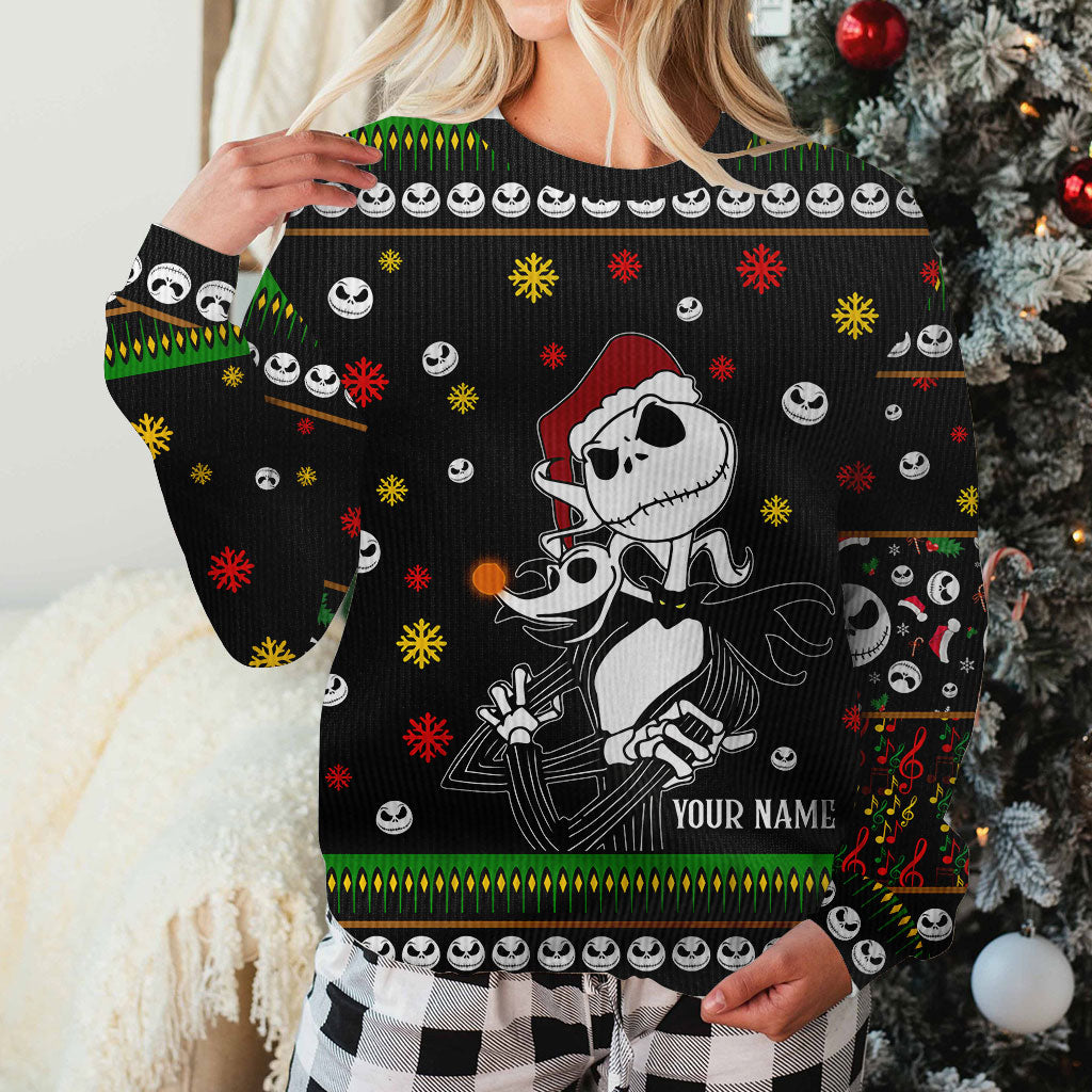 Personalized Nightmare Before Christmas Sweater Custom Name Holiday Gift Sweater GradoCreations