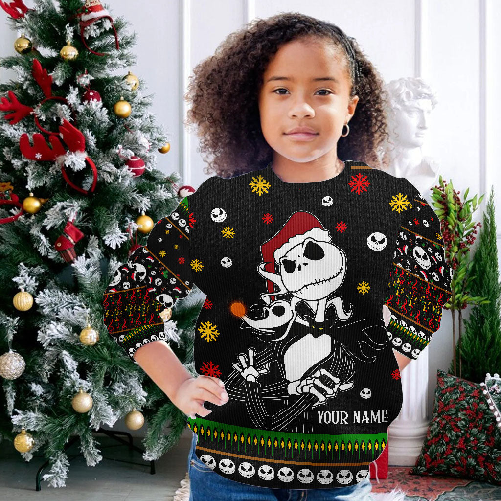 Personalized Nightmare Before Christmas Sweater Custom Name Holiday Gift Sweater GradoCreations