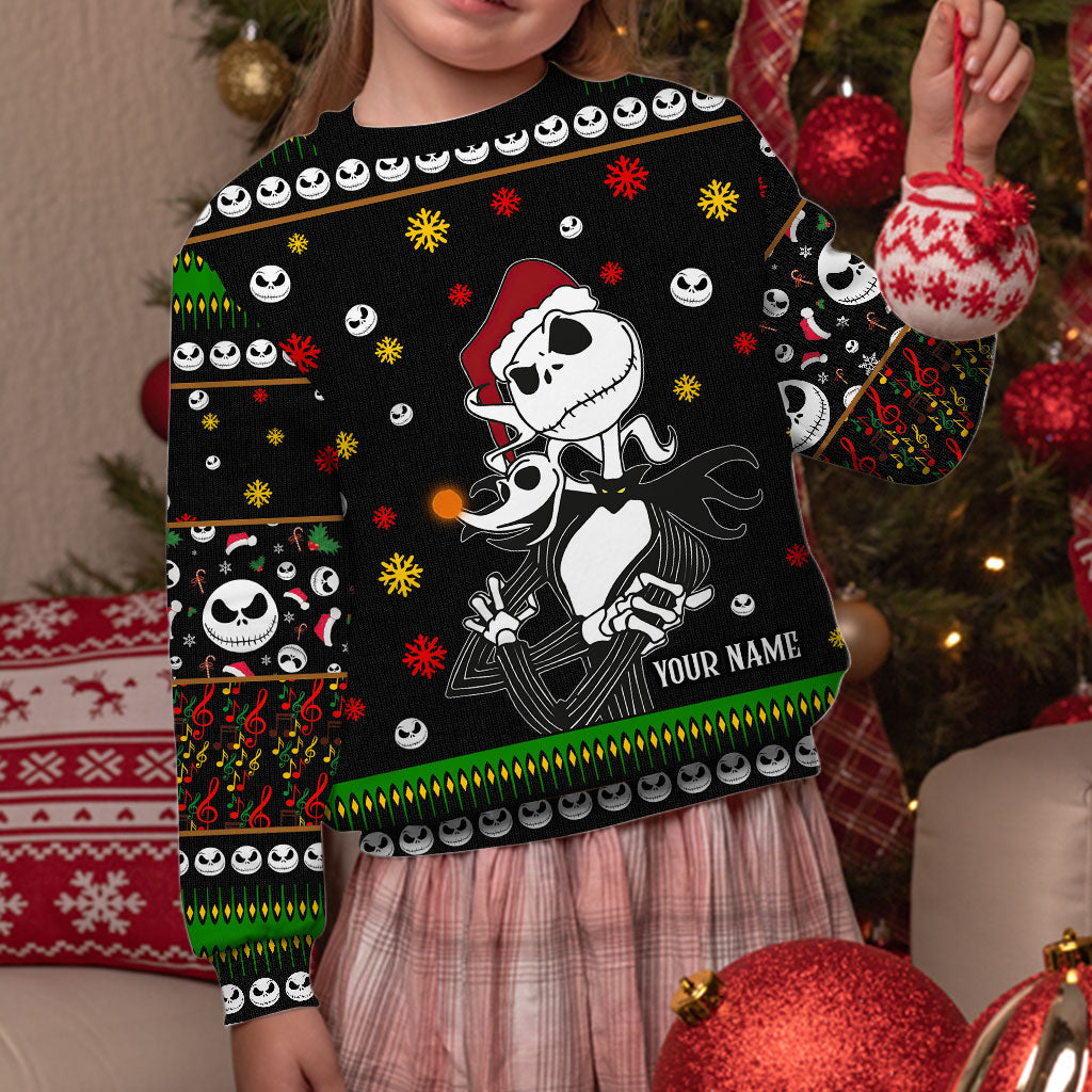 Personalized Nightmare Before Christmas Sweater Custom Name Holiday Gift Sweater GradoCreations