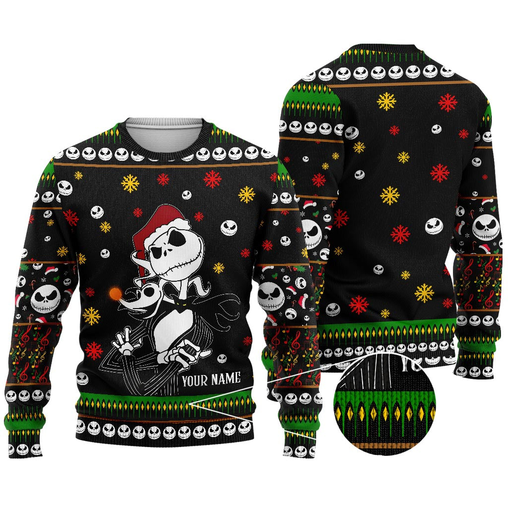 Personalized Nightmare Before Christmas Sweater Custom Name Holiday Gift Sweater GradoCreations