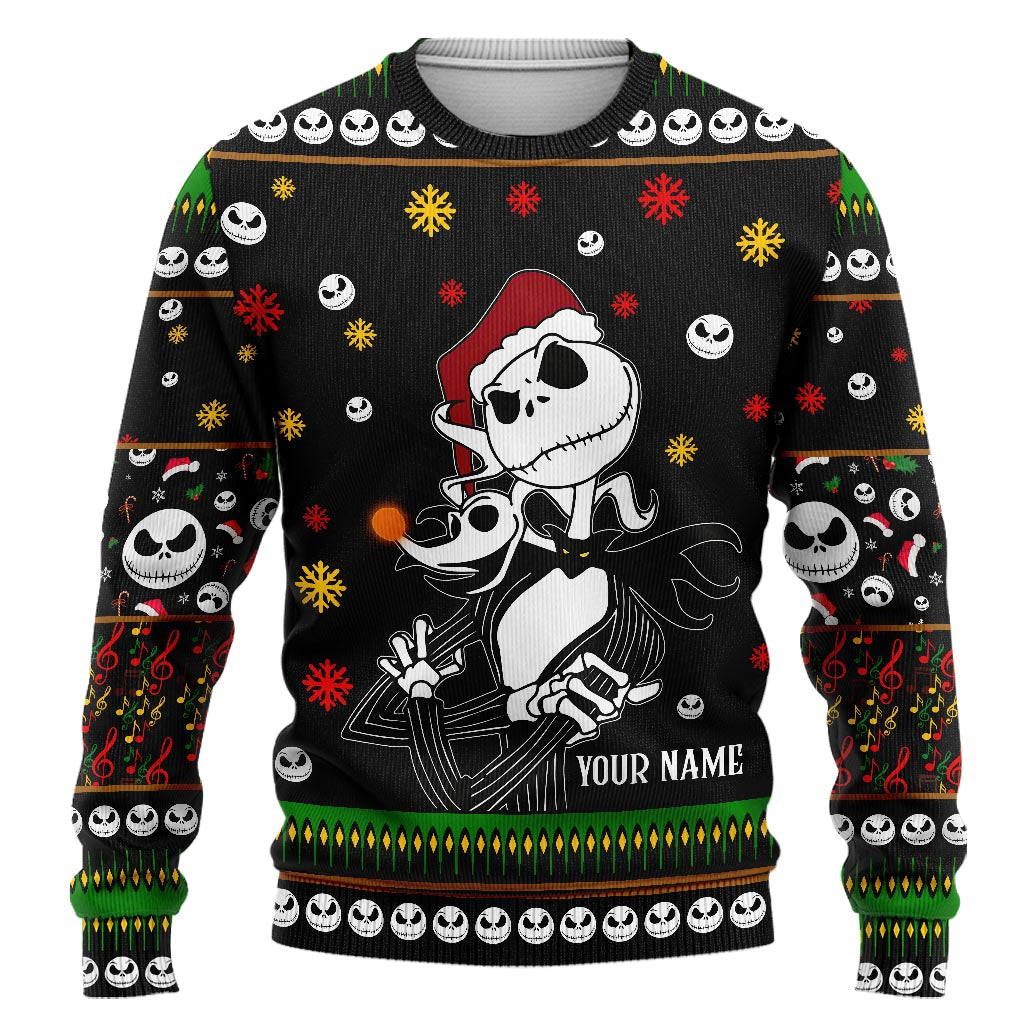 Personalized Nightmare Before Christmas Sweater Custom Name Holiday Gift Sweater GradoCreations
