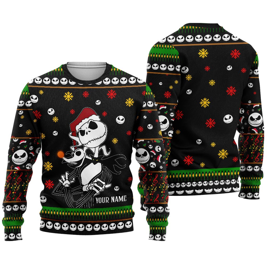 Personalized Nightmare Before Christmas Sweater Custom Name Holiday Gift Sweater GradoCreations