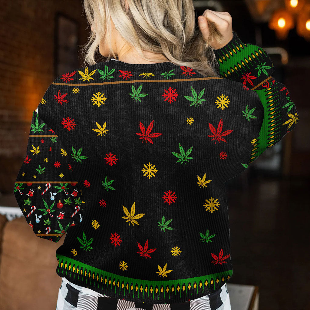 Personalized Christmas Weed Sweater Custom Name Holiday Gift Sweater GradoCreations
