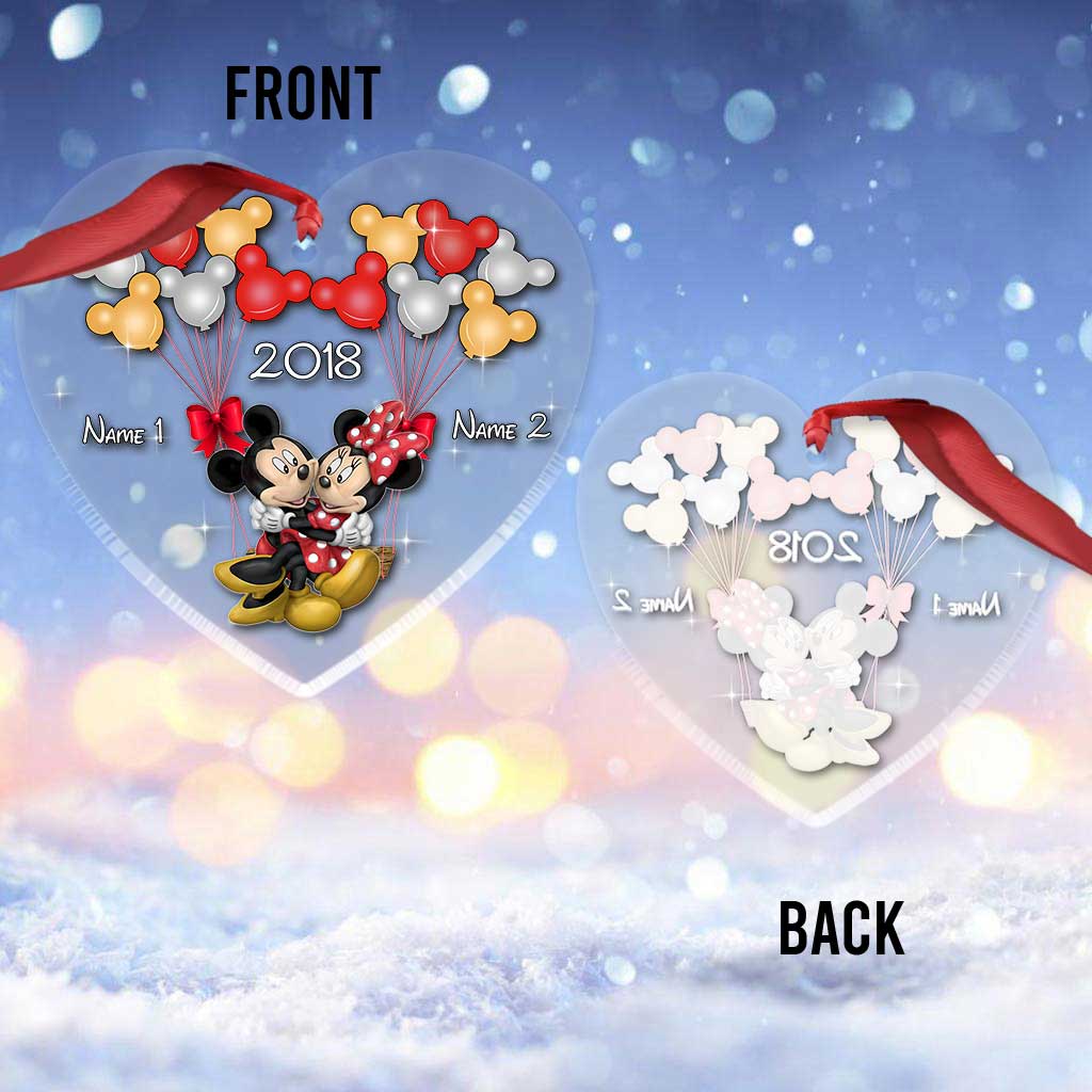 Personalized Christmas Couple Transparent Ornament Custom Names Gift One-sided Ornament GradoCreations