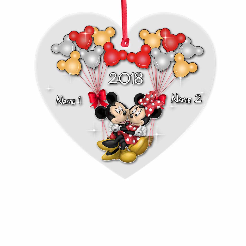 Personalized Christmas Couple Transparent Ornament Custom Names Gift One-sided Ornament GradoCreations