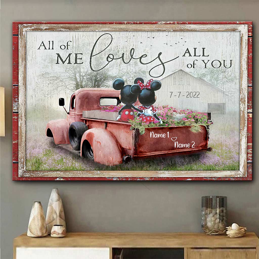 Personalized Canvas Art All of Me Loves All of You Gift for Couple Anniversary Canvas and Poster GradoCreations