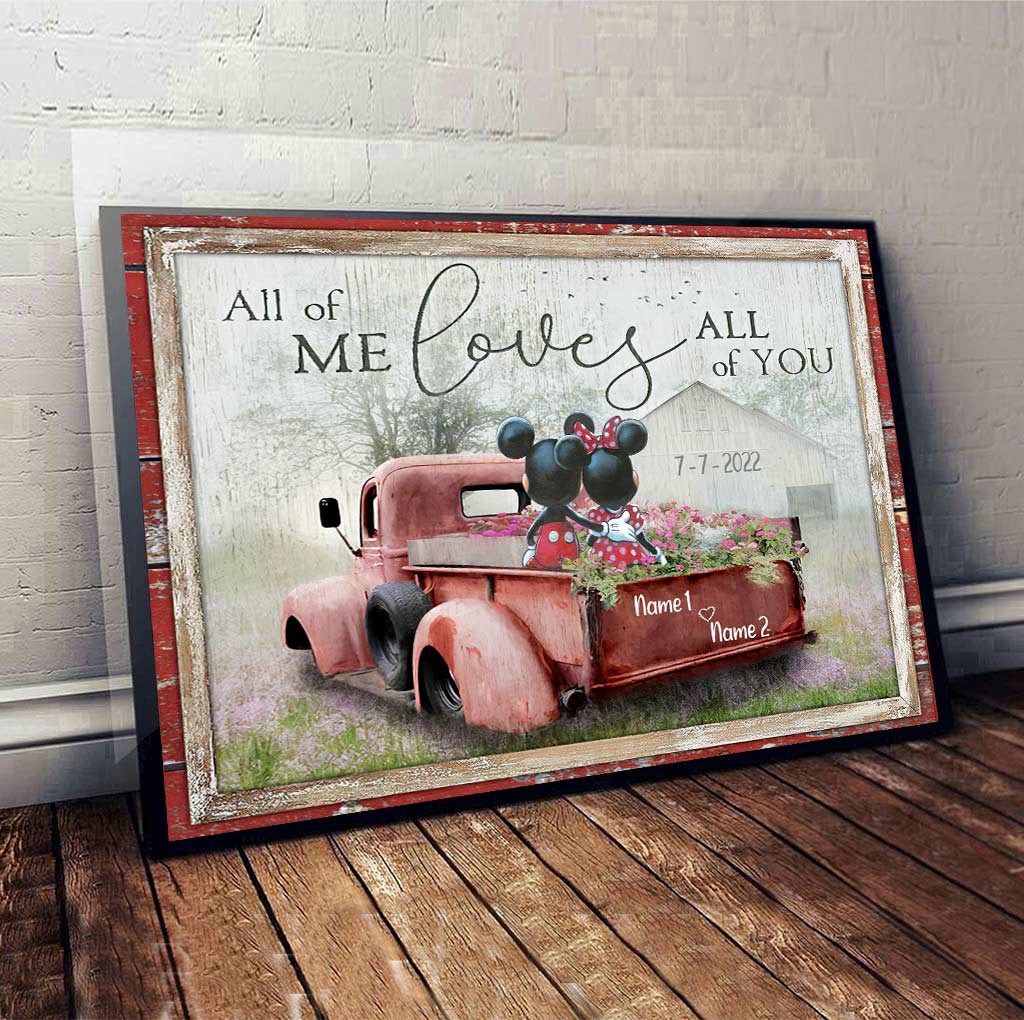 Personalized Canvas Art All of Me Loves All of You Gift for Couple Anniversary Canvas and Poster GradoCreations