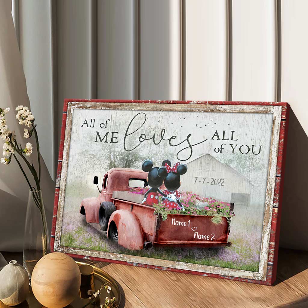 Personalized Canvas Art All of Me Loves All of You Gift for Couple Anniversary Canvas and Poster GradoCreations