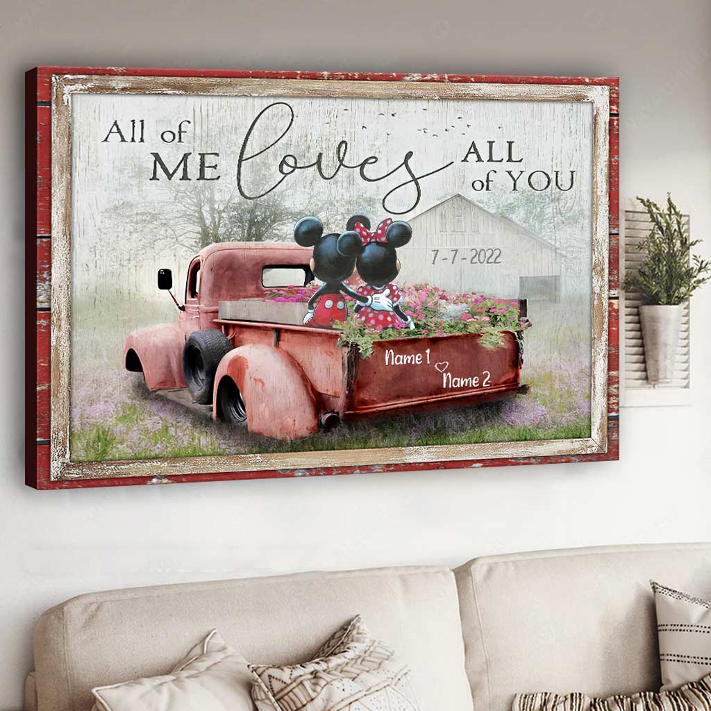 Personalized Canvas Art All of Me Loves All of You Gift for Couple Anniversary Canvas and Poster GradoCreations