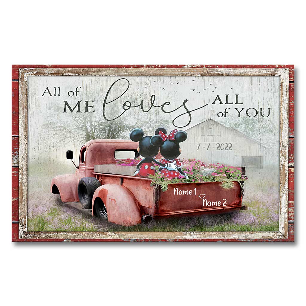 Personalized Canvas Art All of Me Loves All of You Gift for Couple Anniversary Canvas and Poster GradoCreations
