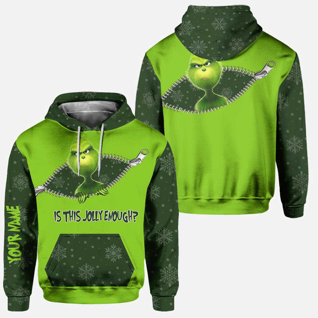 Personalized Grinch Christmas Hoodie and Leggings Set for Holiday Fun Hoodie & Leggings GradoCreations