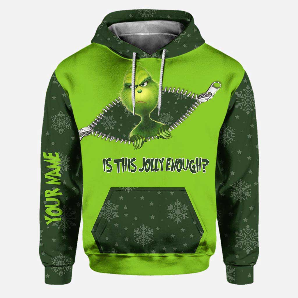 Personalized Grinch Christmas Hoodie and Leggings Set for Holiday Fun Hoodie & Leggings GradoCreations