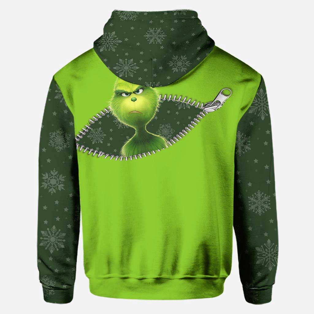Personalized Grinch Christmas Hoodie and Leggings Set for Holiday Fun Hoodie & Leggings GradoCreations