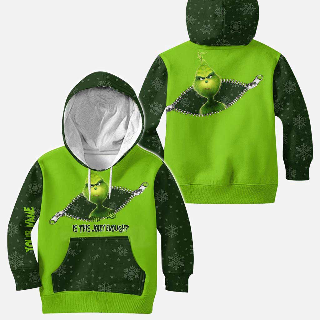Personalized Grinch Christmas Hoodie and Leggings Set for Holiday Fun Hoodie & Leggings GradoCreations