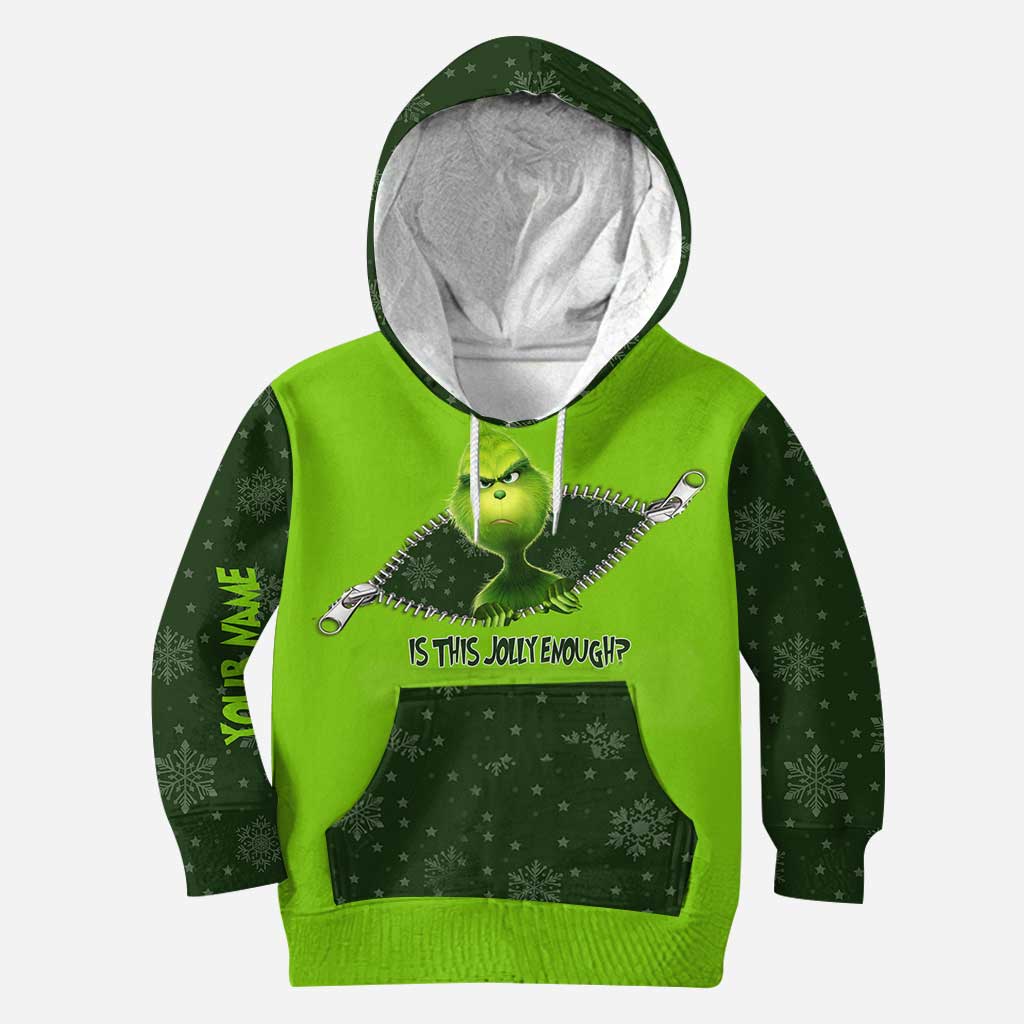 Personalized Grinch Christmas Hoodie and Leggings Set for Holiday Fun Hoodie & Leggings GradoCreations