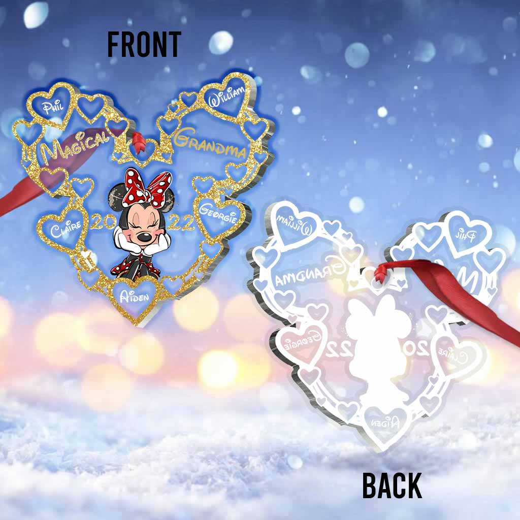 Personalized Magical Grandma Christmas Ornament with Hearts One-sided Ornament GradoCreations